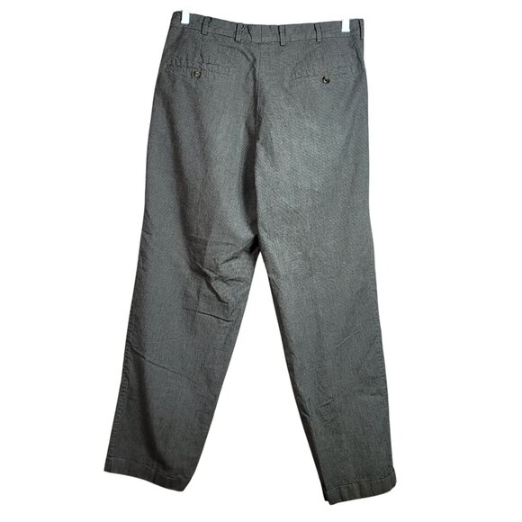 Dockers Herringbone Pants Brown Gray 34x32 Cuffs Zip Pleat VTG 90s Cotton USA - Picture 6 of 8